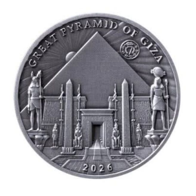 🏺✨ NOVINKA 2026: 100g stříbrná mince Pyramidy v Gíze – 7 divů světa Limitace pouze 799 ks pro celý svět! Jediný dochovaný...